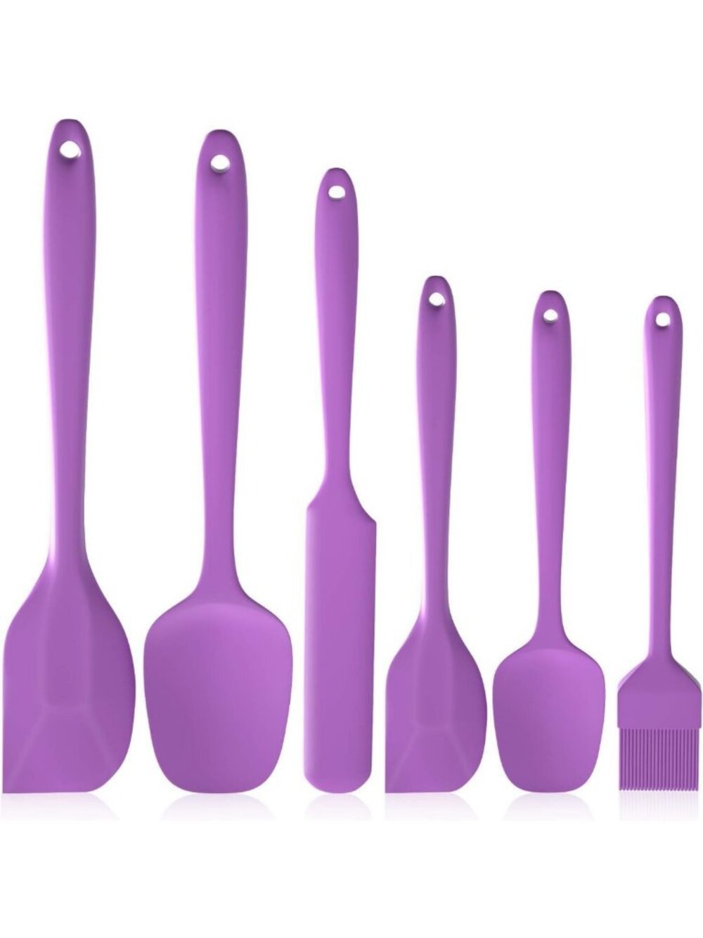 Silicone Spatula Set of 6 - Heat Resistant Kitchen Utensils for Cooking & Baking
